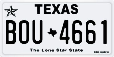 TX license plate BOU4661