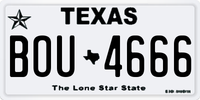 TX license plate BOU4666