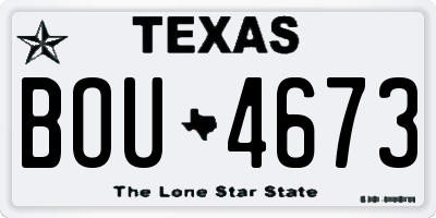 TX license plate BOU4673