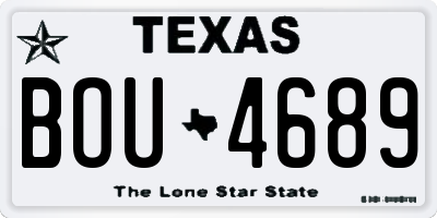 TX license plate BOU4689