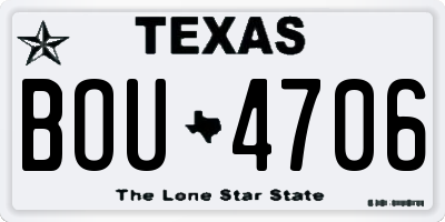 TX license plate BOU4706