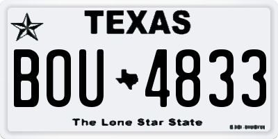 TX license plate BOU4833