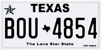 TX license plate BOU4854