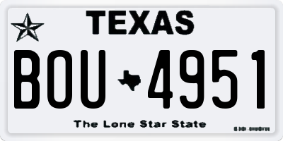 TX license plate BOU4951