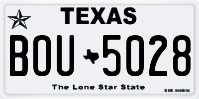 TX license plate BOU5028