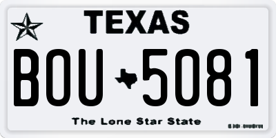 TX license plate BOU5081