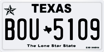 TX license plate BOU5109