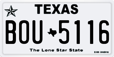 TX license plate BOU5116