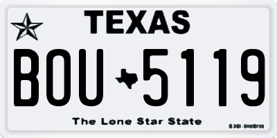 TX license plate BOU5119