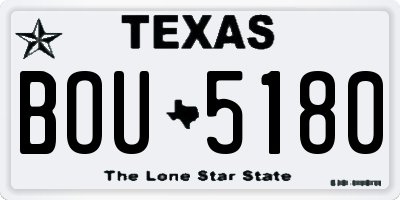 TX license plate BOU5180