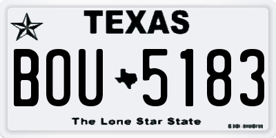 TX license plate BOU5183