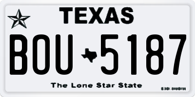 TX license plate BOU5187