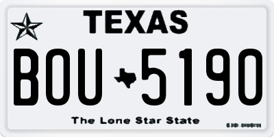 TX license plate BOU5190