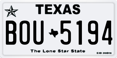 TX license plate BOU5194