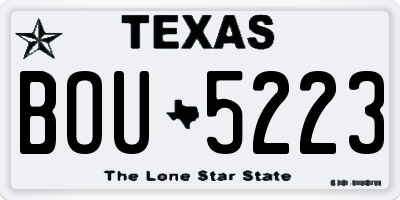 TX license plate BOU5223