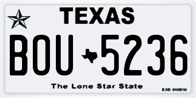 TX license plate BOU5236