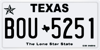 TX license plate BOU5251