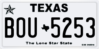 TX license plate BOU5253