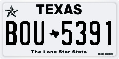 TX license plate BOU5391