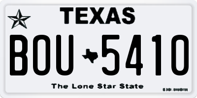 TX license plate BOU5410