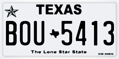 TX license plate BOU5413