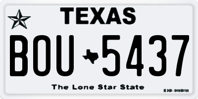 TX license plate BOU5437