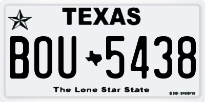 TX license plate BOU5438