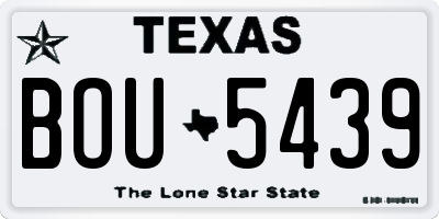 TX license plate BOU5439