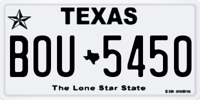 TX license plate BOU5450