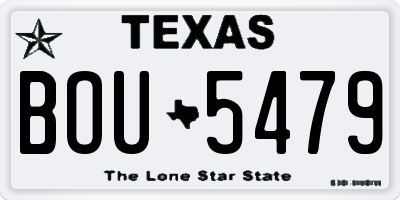 TX license plate BOU5479