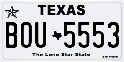 TX license plate BOU5553
