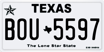 TX license plate BOU5597