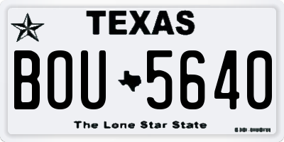 TX license plate BOU5640