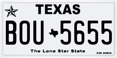 TX license plate BOU5655