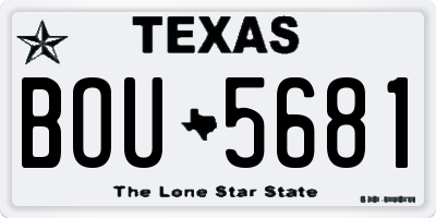 TX license plate BOU5681