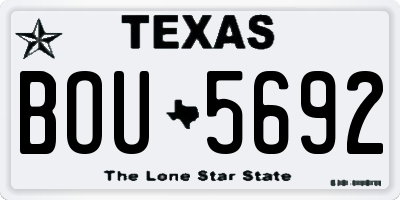TX license plate BOU5692