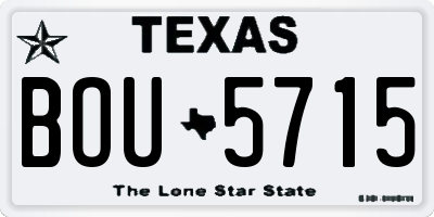 TX license plate BOU5715