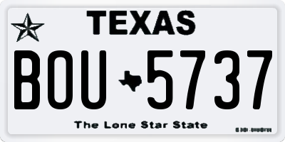 TX license plate BOU5737