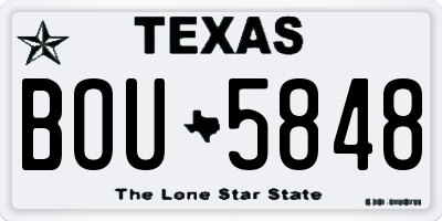 TX license plate BOU5848