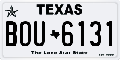 TX license plate BOU6131