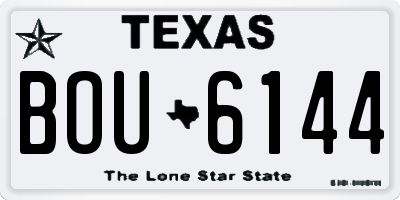 TX license plate BOU6144