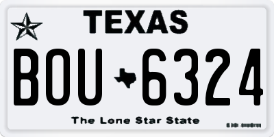 TX license plate BOU6324