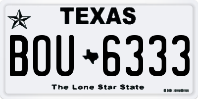 TX license plate BOU6333