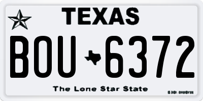 TX license plate BOU6372