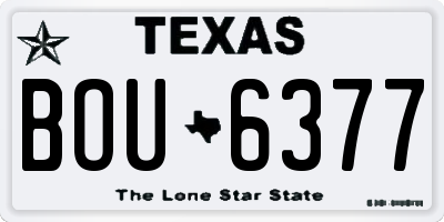 TX license plate BOU6377