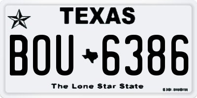 TX license plate BOU6386