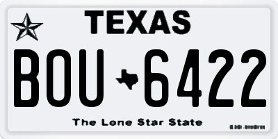 TX license plate BOU6422