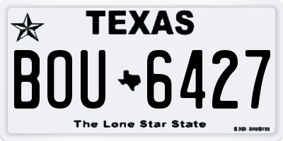 TX license plate BOU6427