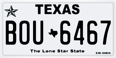 TX license plate BOU6467