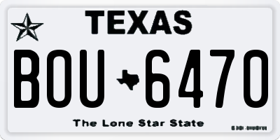 TX license plate BOU6470